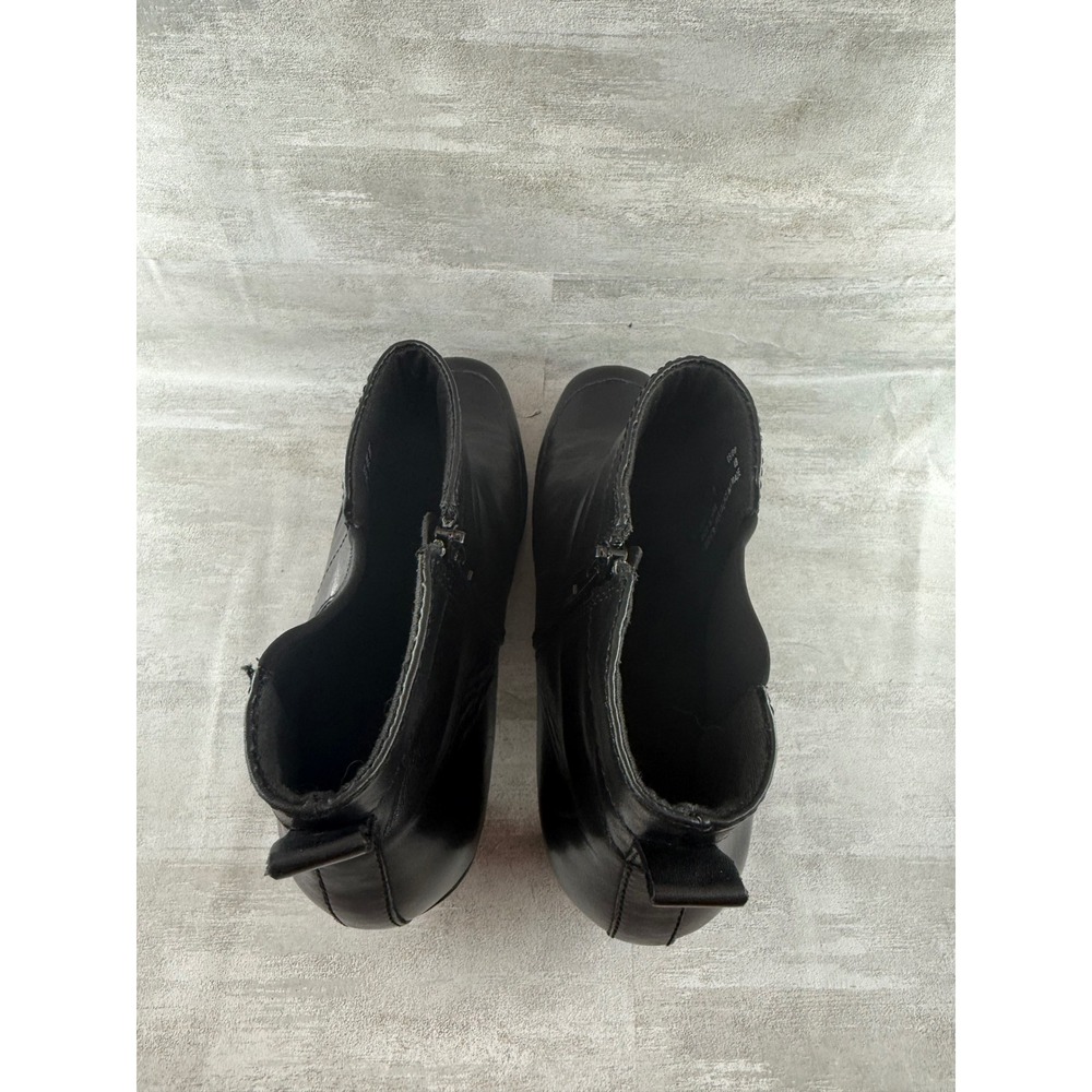 Clarks Women Black Leather Square Toe Block Heel Ankle Boots 80486 Size 12M - Picture 6 of 10